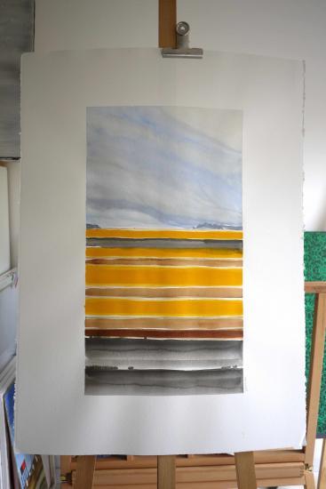 Lines 56/76 Aquarelle et Acrylique sur papier