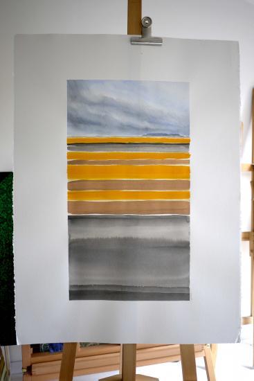 Lines 56/76 Aquarelle et Acrylique sur papier