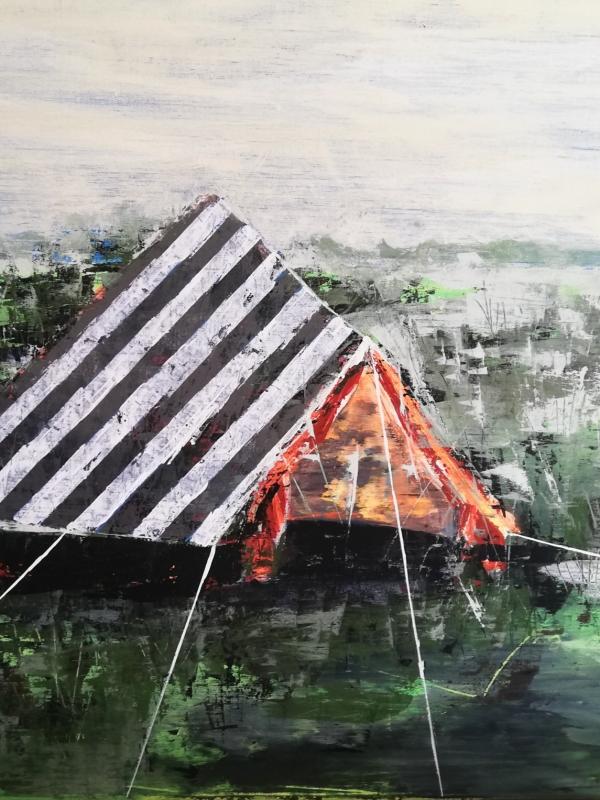 Un refuge, 65/81 cm, Acrylique sur toile