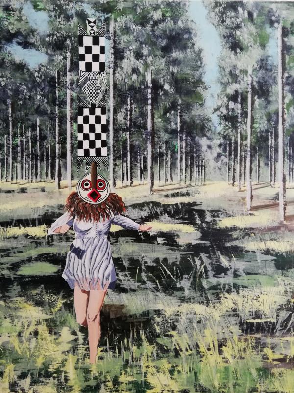 Run, 116/89 cm, Acrylique et huile sur toile