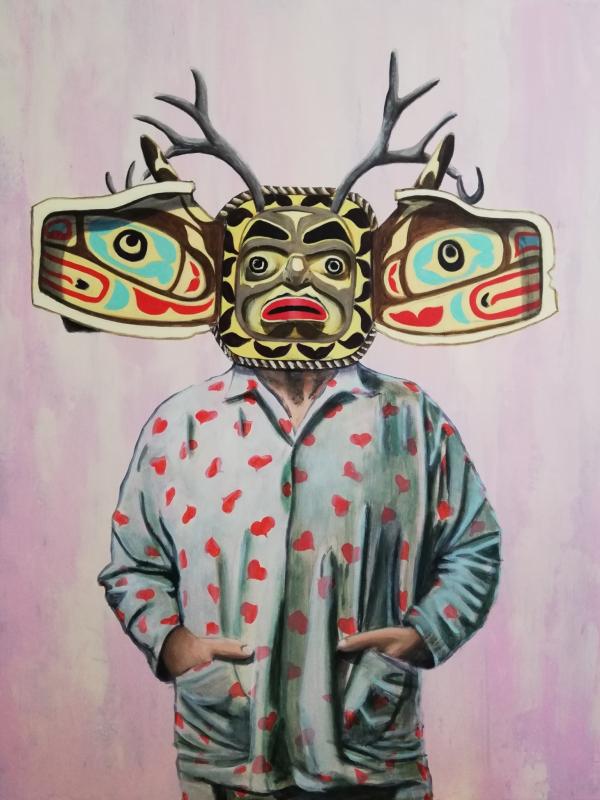 Un homme de coeur, 116/89 cm, Acrylique et huile sur toile