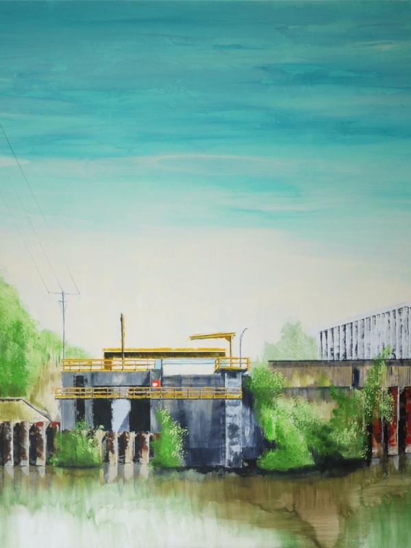 Au fil de l'eau, au fil du temps: 162/130 cm*