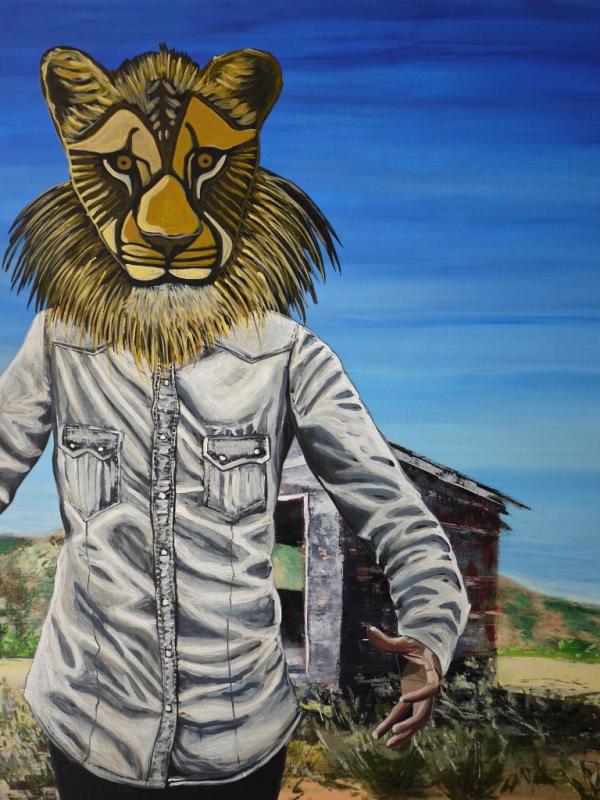 Souveraine du désert: L'obscurité retenue: 100/120 cm, Acrylique sur toile