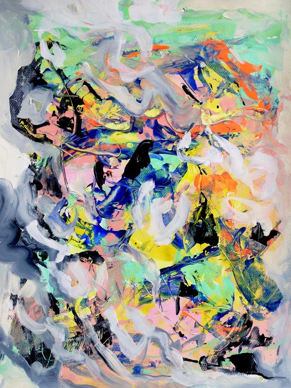 LAST SUMMER, Acrylique sur papier 50/65 cm, Disponible