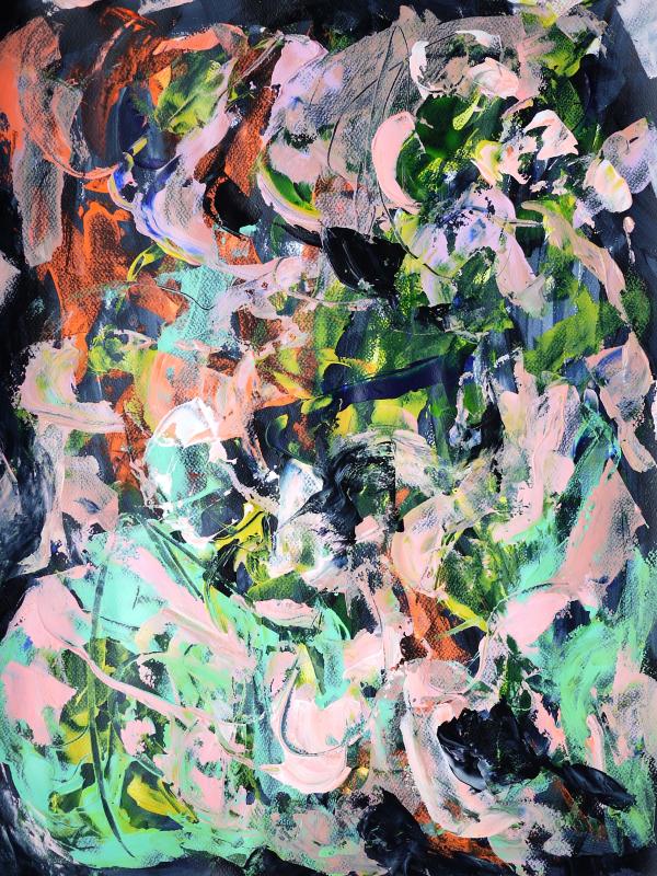 LES PROFONDEURS, Acrylique sur papier, 50/65 cm, Disponible