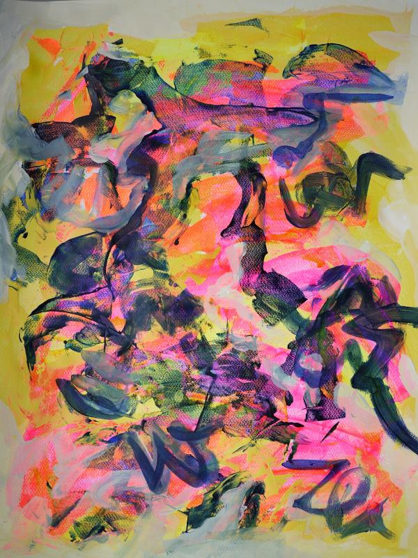 FLUO PAPER, Acrylique sur papier, 50/65 cm, Disponible