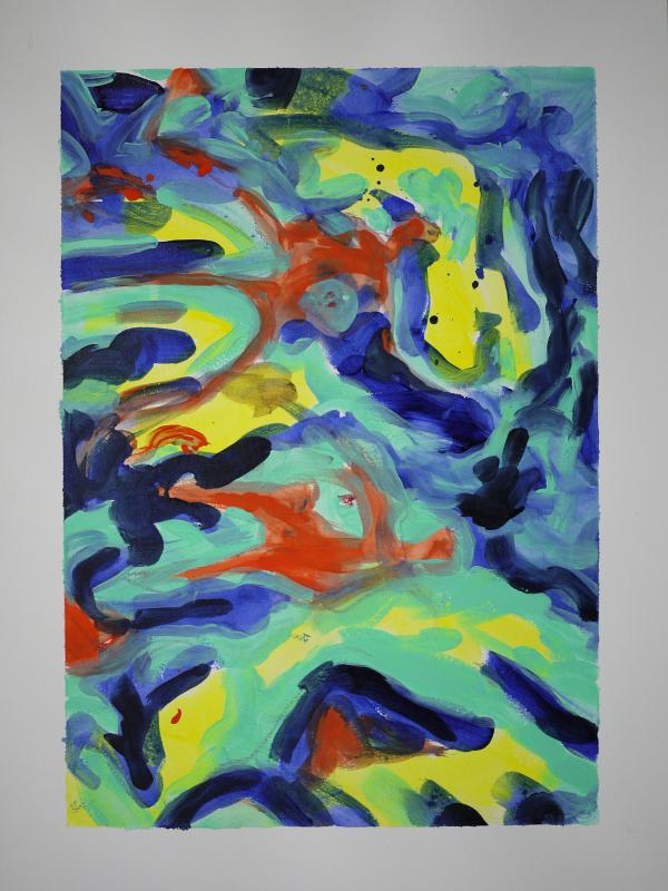 TOURBILLON, Acrylique sur papier, 46/61 cm, Disponible