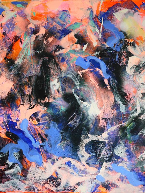 PETITS BONDS, 50/50 cm, Acrylique sur toile, Disponible