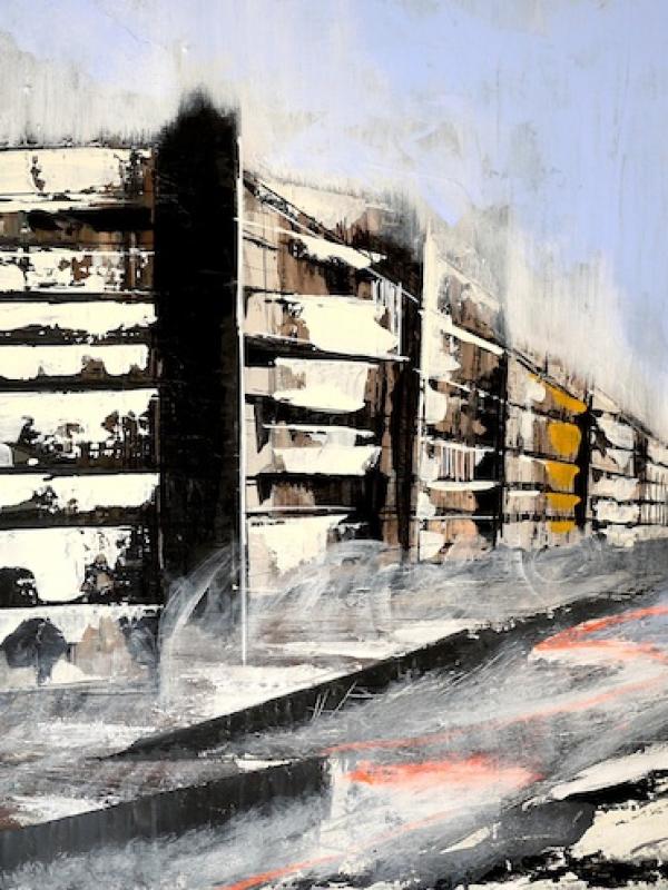 City and atmosphere n°1: 50/100 Acrylique sur toile*
